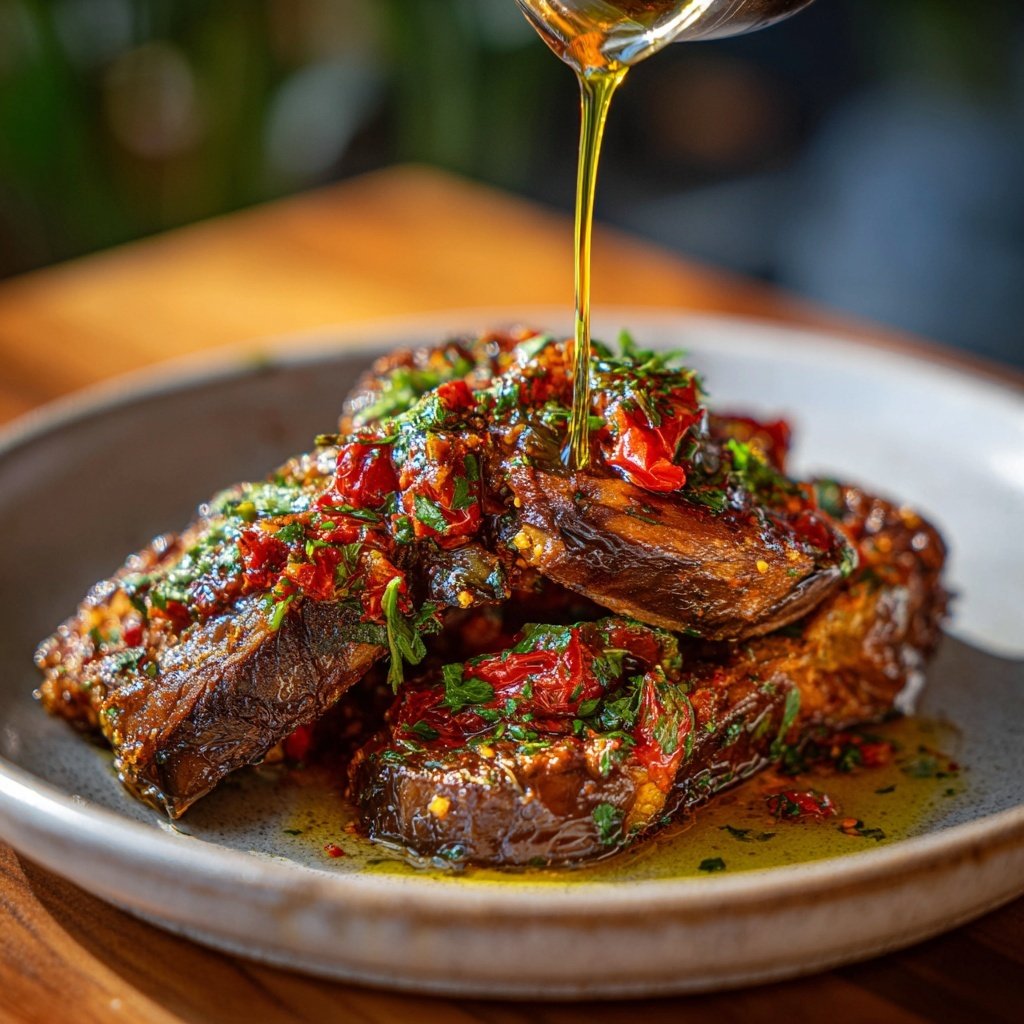 Ofengeröstete Auberginen mit mediterranen Kräutern