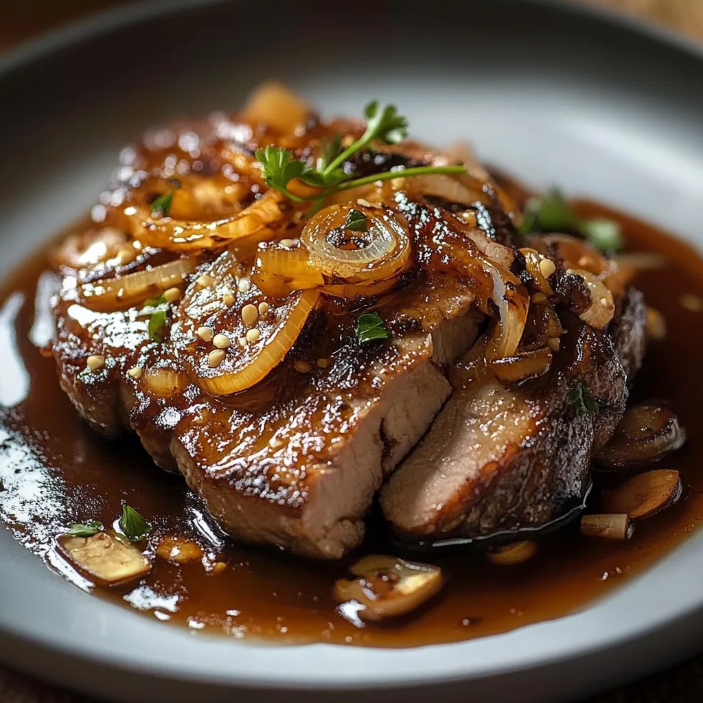 Rinderbrust in Balsamico-Zwiebelsauce