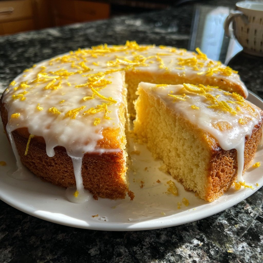 Käsekuchen mit Zitronenguss