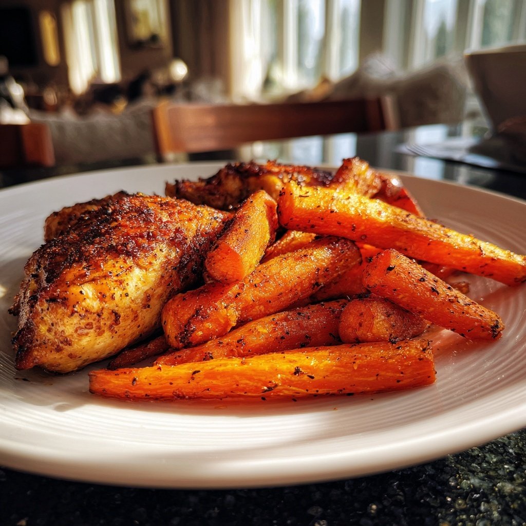Kalorienarmes Hähnchen Mit Ofen Karotten