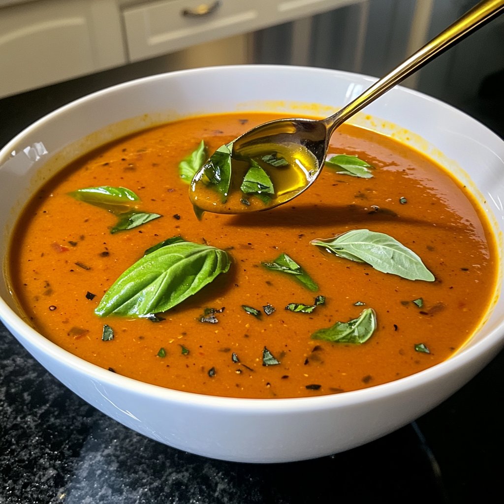 Tomatensuppe mit Olivenöl