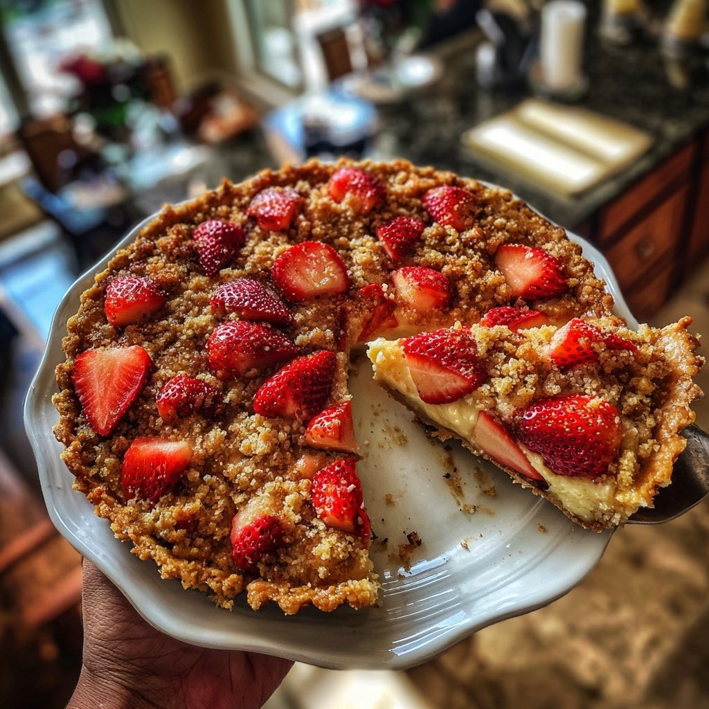 Erdbeer Streusel Tarte Mit Vanillecreme