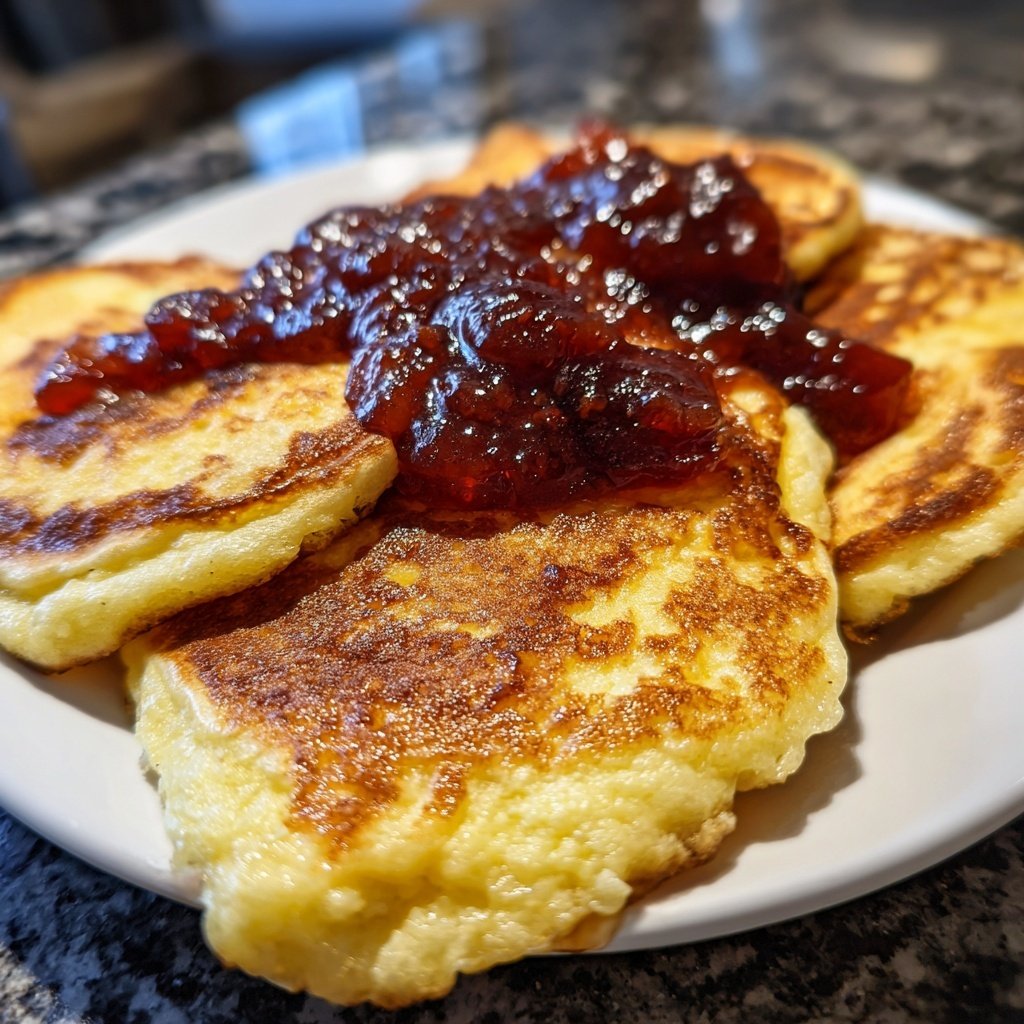 Pfannkuchen mit Zwetschgenkompott