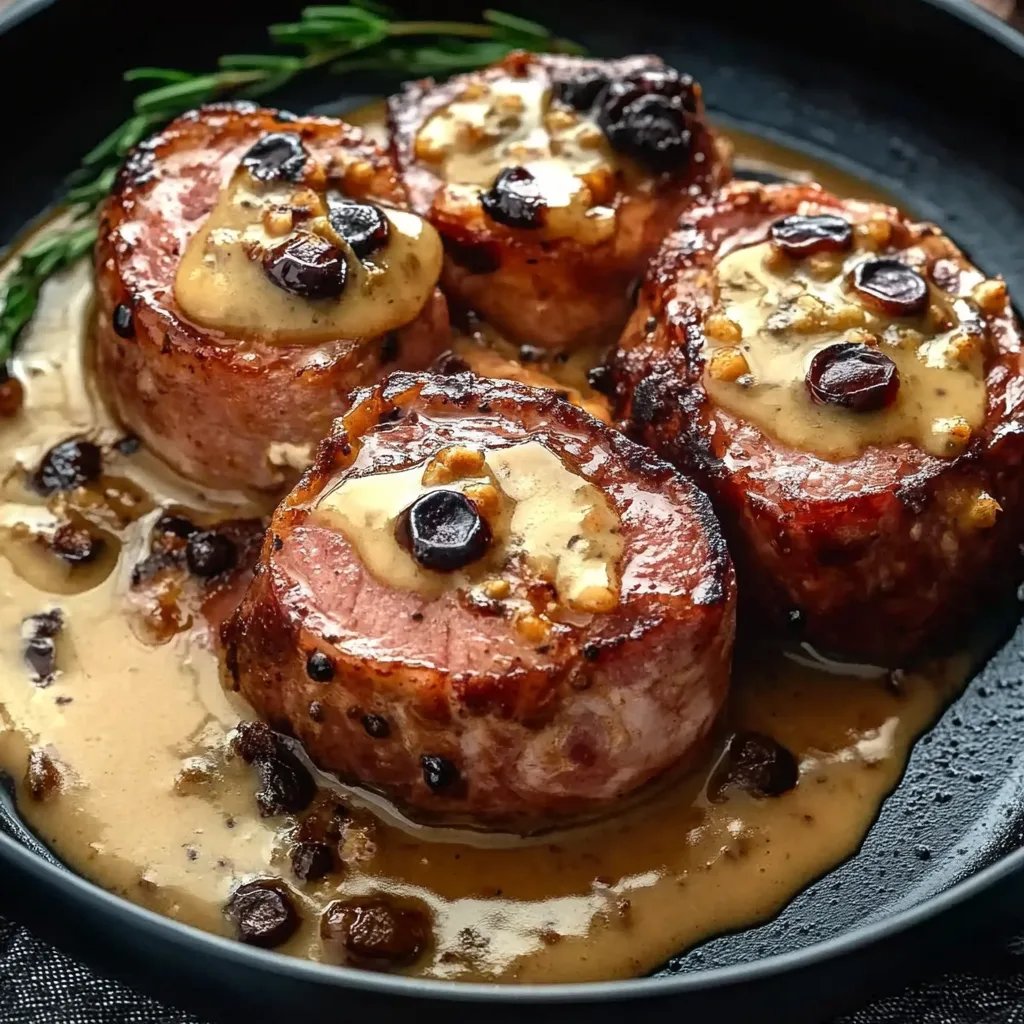 Schweinefilet im Speckmantel mit Pfeffersoße