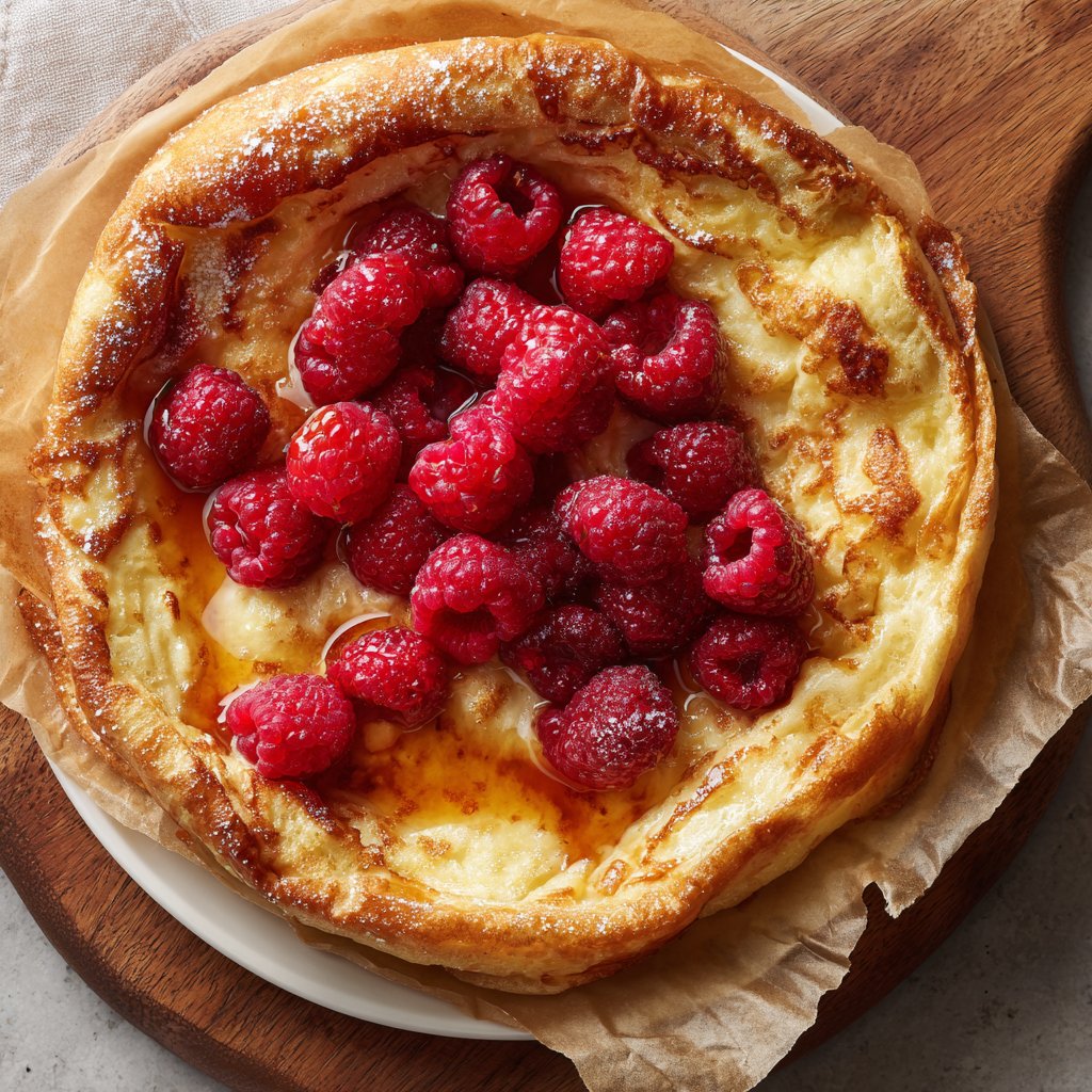 Pfannkuchen mit Himbeeren