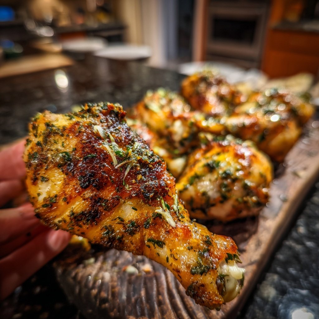 Gebackene Hühnchenbeine mit Knoblauch