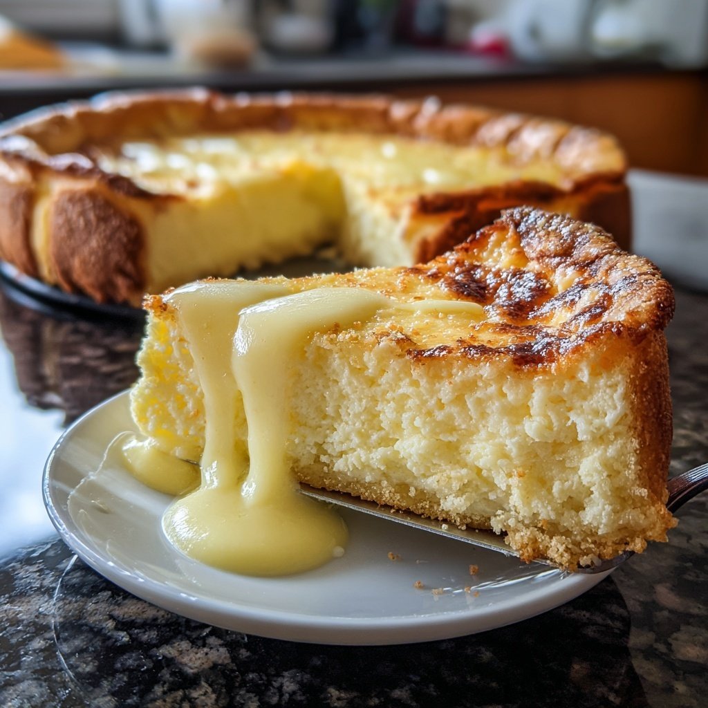 Käsekuchen mit Vanillepudding