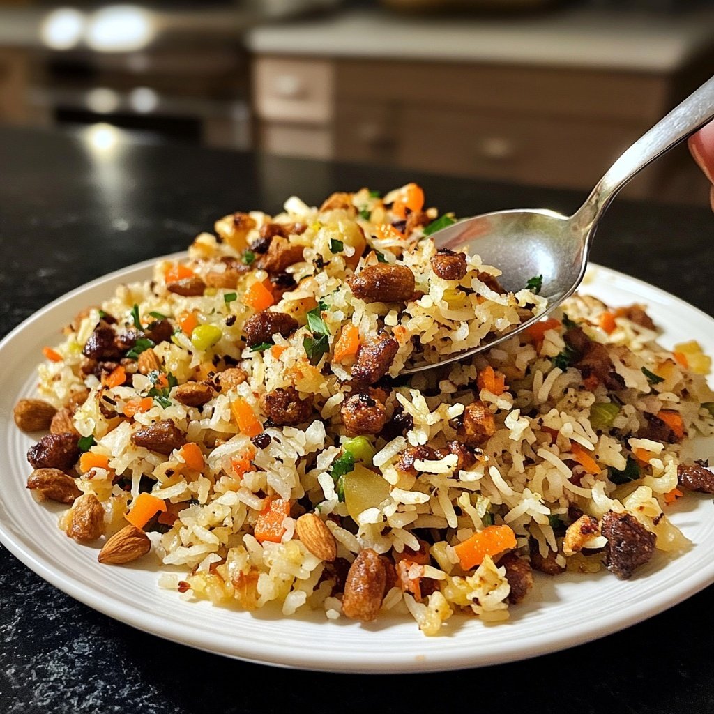 Gebratener Reis mit Erdnüssen